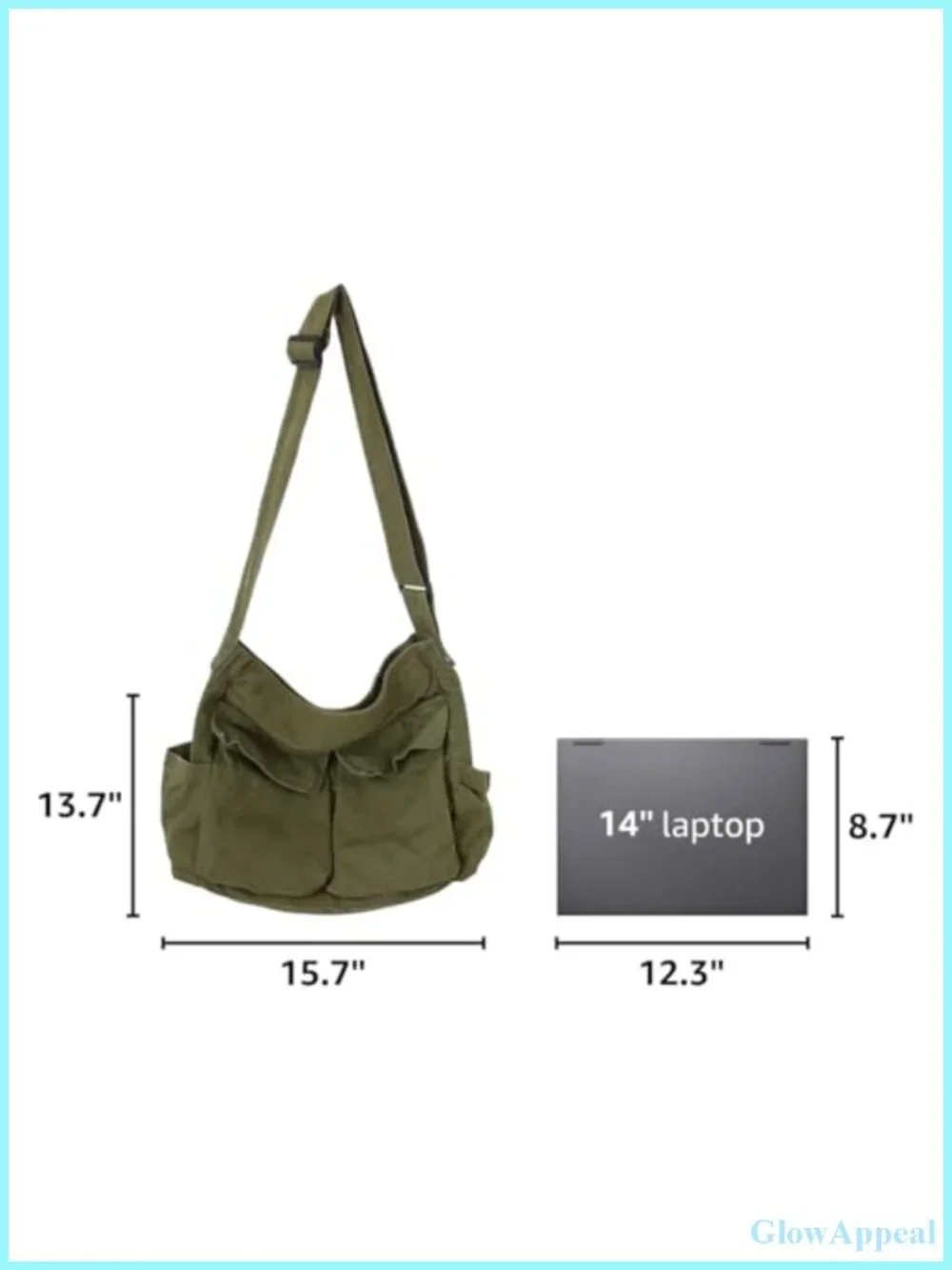 Canvas Boho Hobo Crossbody Bag Sling Tote Large Handbag